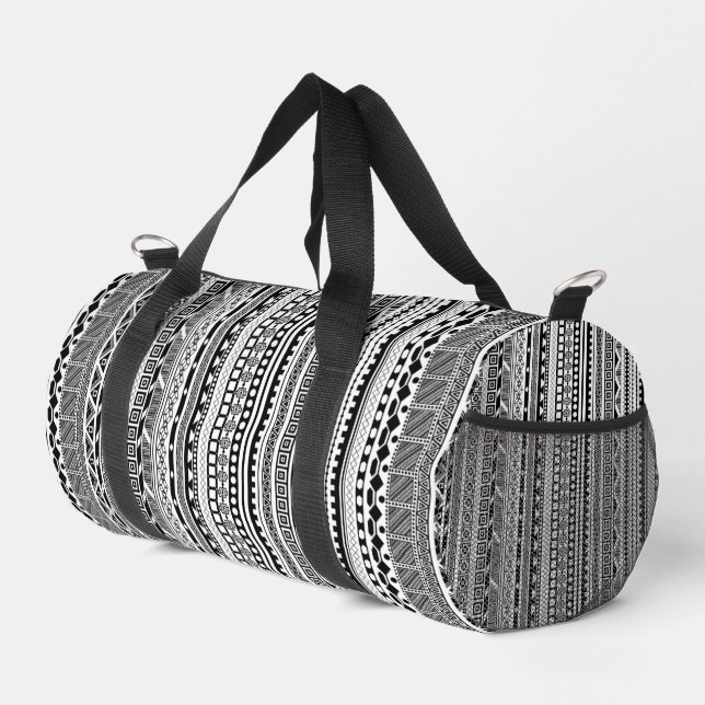 Cute black white aztec patterns design duffle bag (Right Corner)
