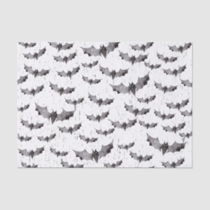 Cute Black & White Bats Spooky Halloween Tissue Paper