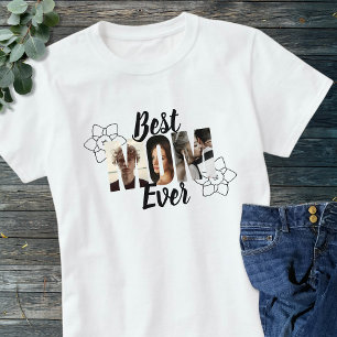 Cute Black & White Best Mum Ever Photo Collage T-Shirt