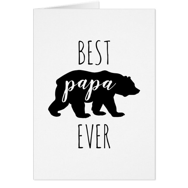 Cute Black & White Best Papa Bear Ever (Front)
