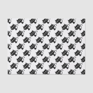 Cute black white cats patterns tissue paper