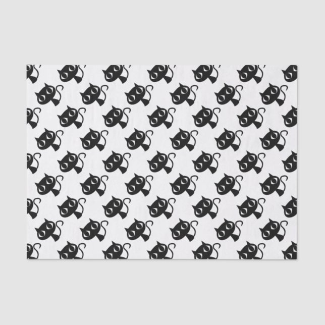 Cute black white cats patterns tissue paper (Front)