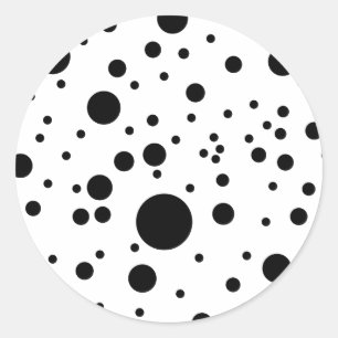 Cute Black & White Dalmatian Spots Classic Round Sticker