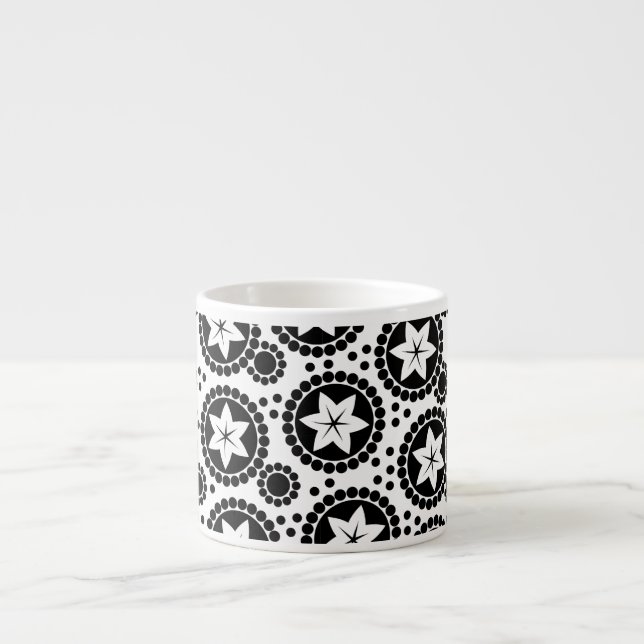 Cute black white flowers Espresso Mug (Front)