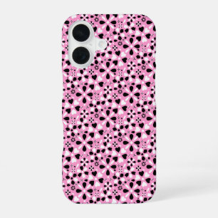 Cute black white flowers iPhone 16 case