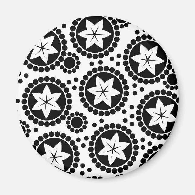 Cute black white flowers iPhone magnet (Front)