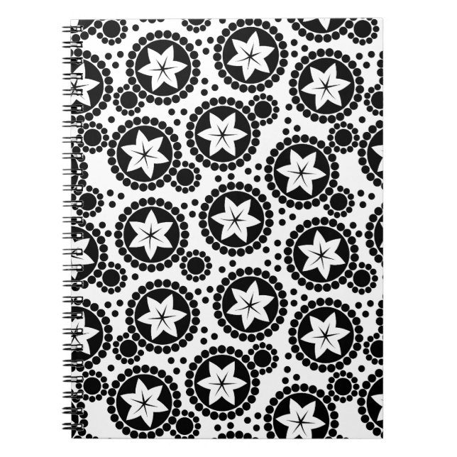Cute black white flowers Notebook (Front)