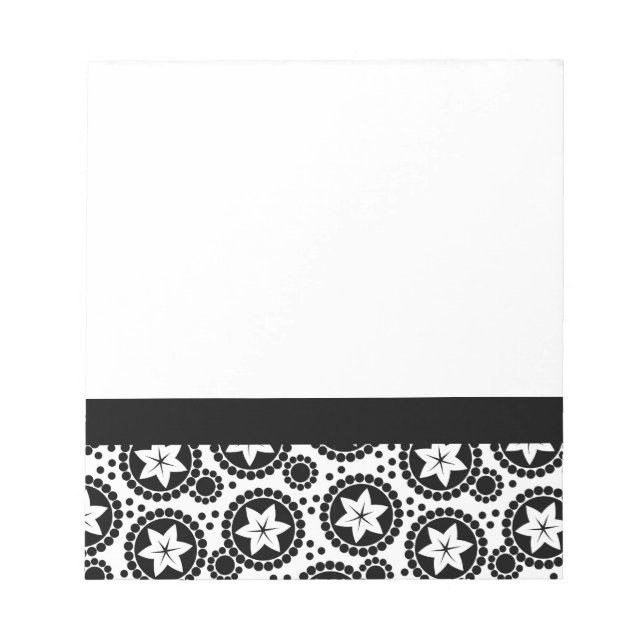 Cute black white flowers Notebook Notepad (Front)