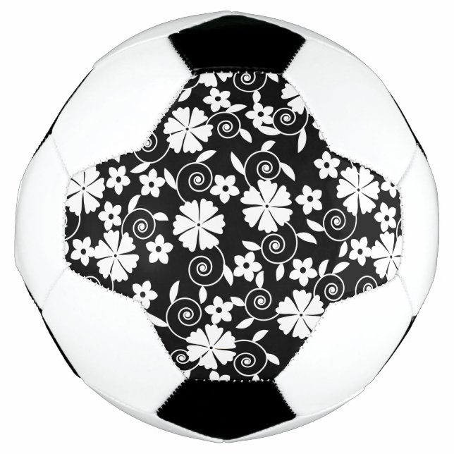 Cute black white flowers pattern LifeProof iPhone  Football (Front)
