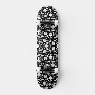 Cute black white flowers pattern LifeProof iPhone  Skateboard