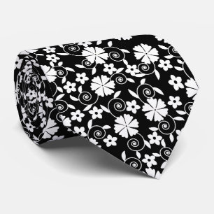 Cute black white flowers pattern LifeProof iPhone  Tie