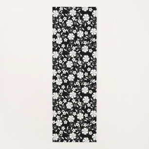 Cute black white flowers pattern LifeProof iPhone Yoga Mat