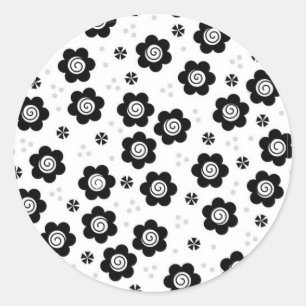 Cute black white flowers Sticker
