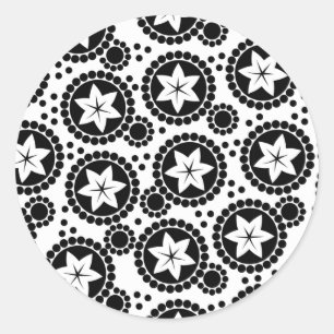 Cute black white flowers Sticker