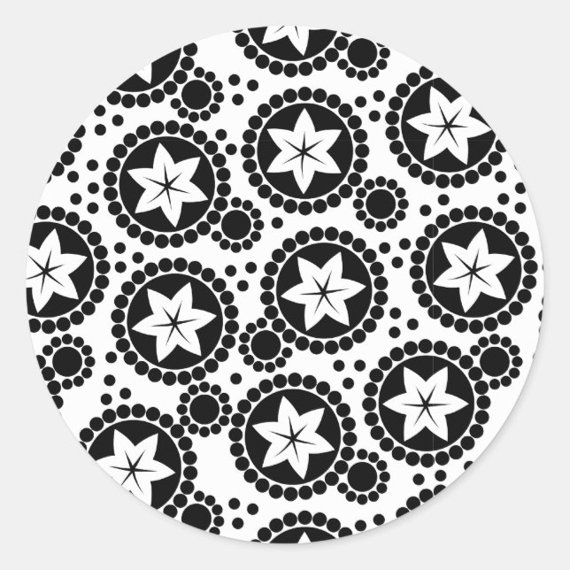 Cute black white flowers Sticker (Front)