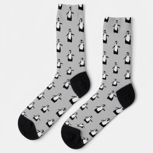Cute Black white grey Penguin pattern Socks