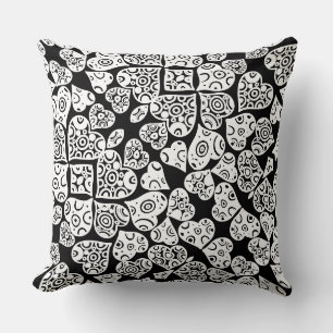 Cute black white hearts background design cushion