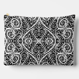 Cute black white hearts love background design lon accessory pouch
