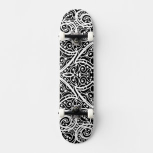 Cute black white hearts love background design lon skateboard