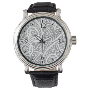Cute black white hearts love background design lon watch