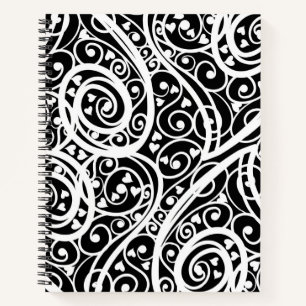 Cute black white hearts pattern notebook