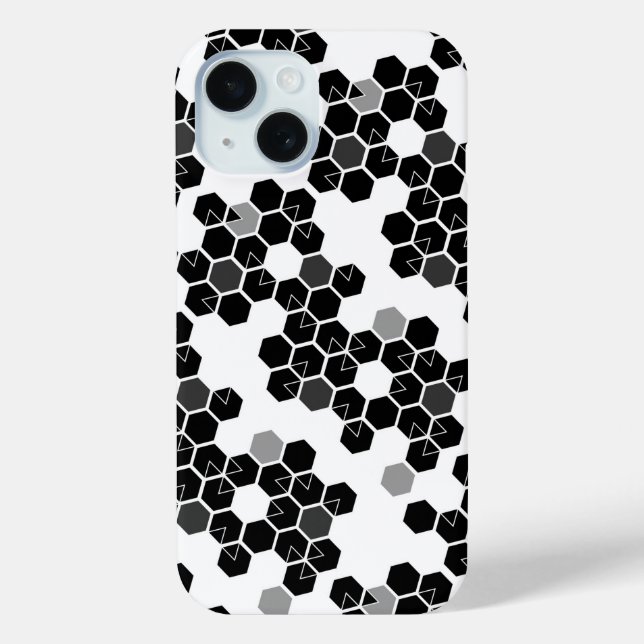 Cute black white hex data patterns Case-Mate iPhone case (Back)