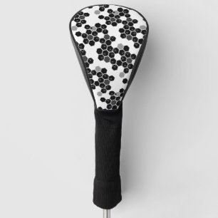 Cute black white hex data patterns golf head cover