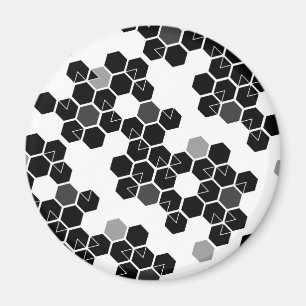 Cute black white hex data patterns magnet
