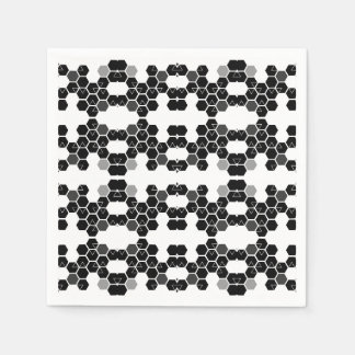 Cute black white hex data patterns napkin