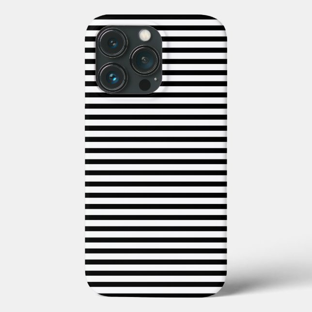 Cute black white horizontal stripes modern stylish Case-Mate iPhone case (Back)