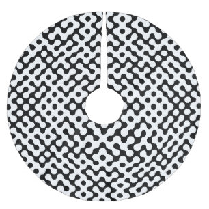 Cute black white labyrinth pattern brushed polyester tree skirt