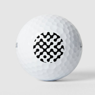 Cute black white labyrinth pattern golf balls