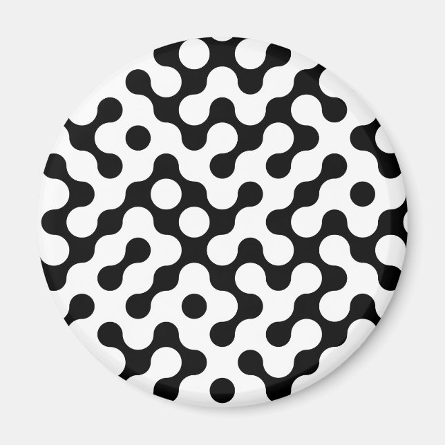 Cute black white labyrinth pattern magnet (Front)