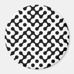Cute black white labyrinth pattern magnet