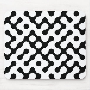 Cute black white labyrinth pattern mouse mat