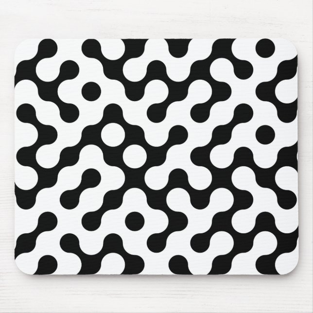 Cute black white labyrinth pattern mouse mat (Front)