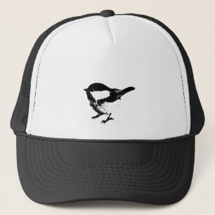 Cute Black White Little Chickadee Bird Wildlife  Trucker Hat