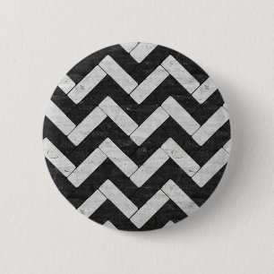 Cute black white marble stripes throw blanket 6 cm round badge
