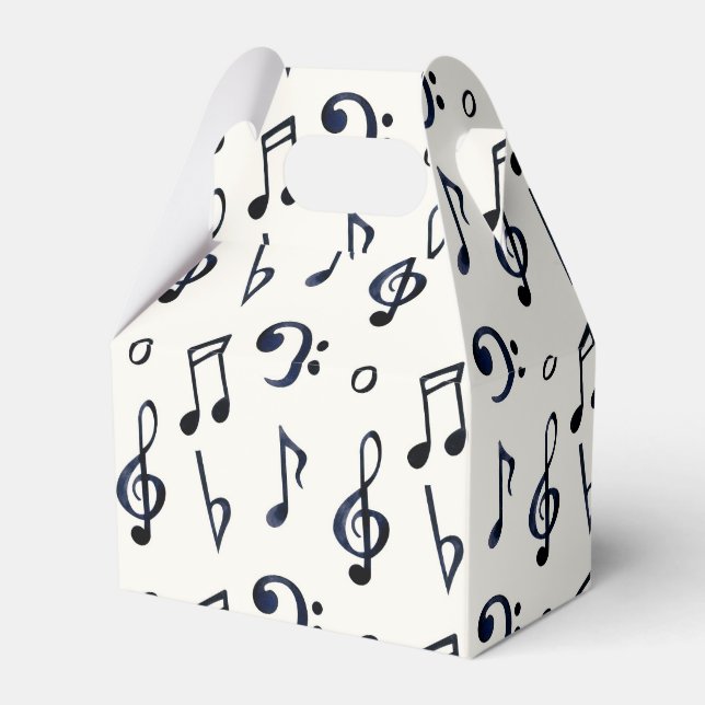 cute black white music lovers tiled party  favour box (Front Side)