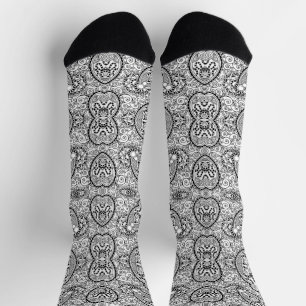 Cute black white patterns socks