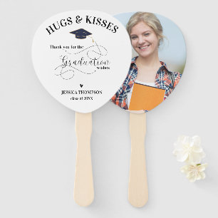 Cute Black White Photo Class Graduation Thank You  Hand Fan