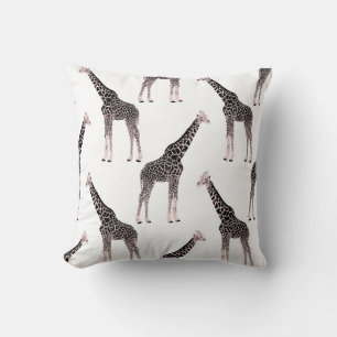 Cute Black White Pink Giraffe Cushion