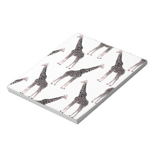 Cute Black White Pink Giraffe Notepad