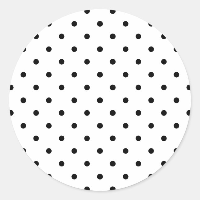Cute black & white polka dots pattern chic classic round sticker (Front)