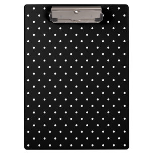 Cute black white polka dots pattern elegant chic clipboard
