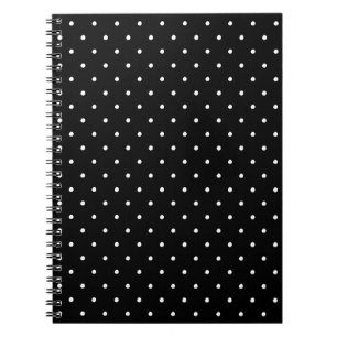 Cute black white polka dots pattern elegant chic notebook