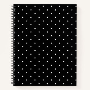 Cute black white polka dots pattern elegant stylis notebook