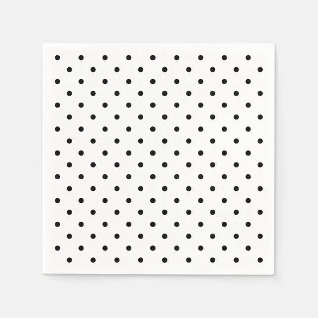 Cute black & white polka dots pattern Paper  Napkin (Front)