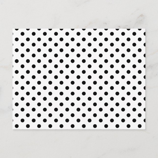 Cute Black White Polka Dots Pattern Postcard (Front)