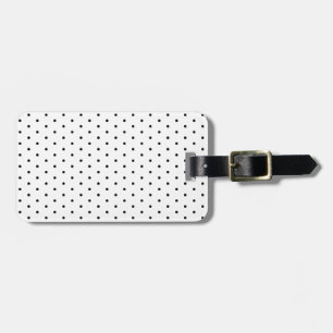 Cute black white polka dots pattern stylish chic luggage tag